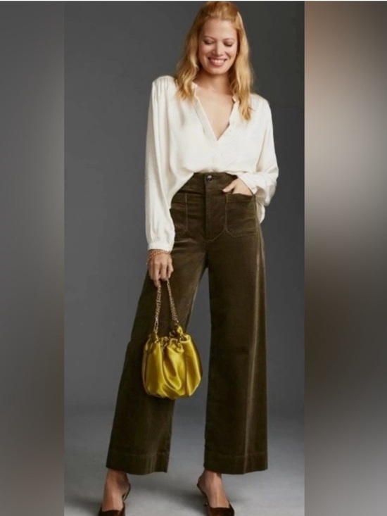 Anthropologie Pants - Anthropologie Maeve The Colette Olive Corduroy Pants Size: 28